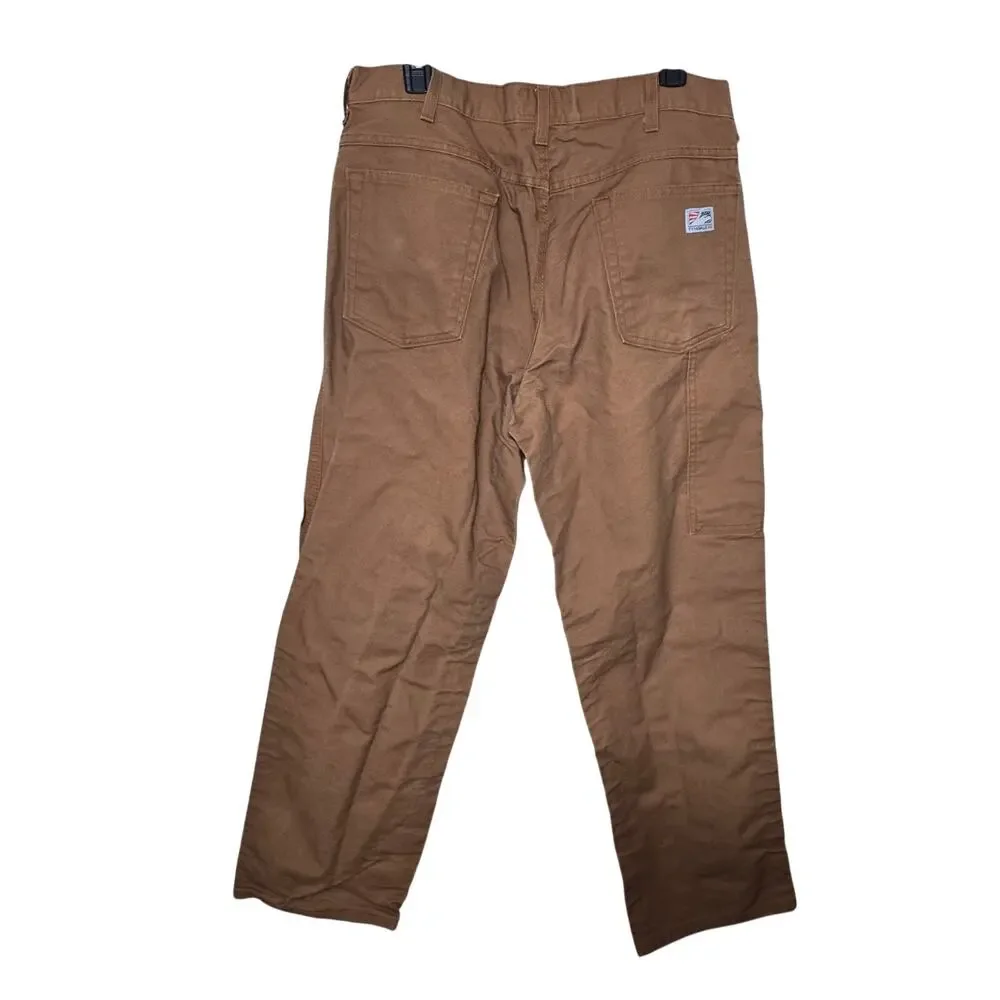 Tyndale Mens Welding Flame Resistant Canvas Pants Jeans Brown Tan Size 35W x 30L